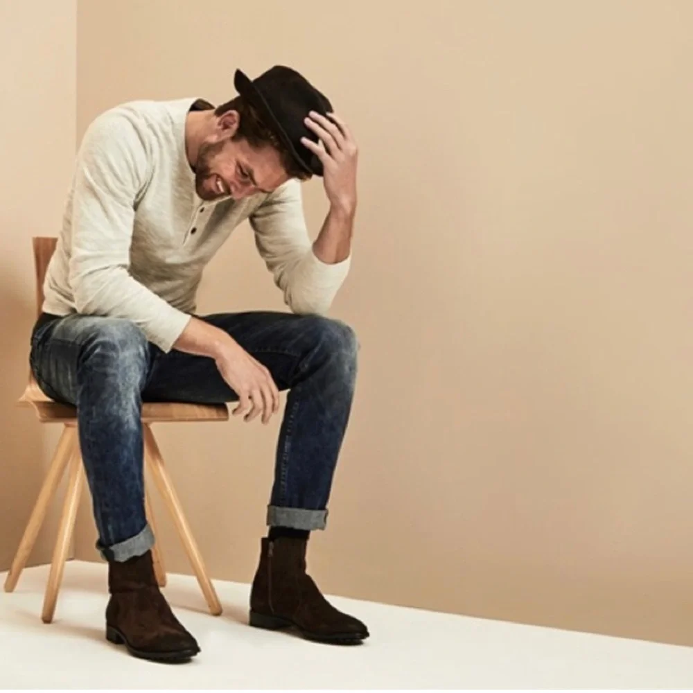 Gordon Rush Chocolate Nubuck Leather Bowery Boot 8 - Picture 2 of 11